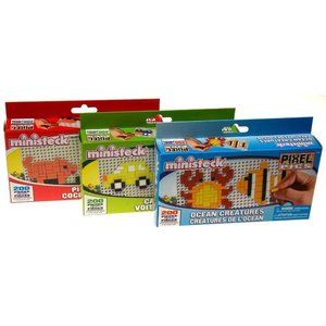 Ministeck Pixel Pics Pigs Ocean Creatures Cars Set 3 Craft Puzzle Activity Gift